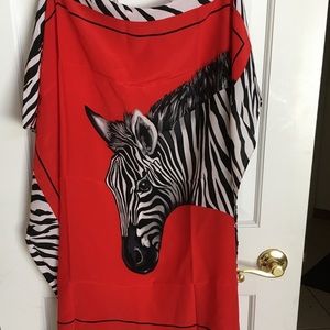 Diane Gilman, zebra scarf, 100% silk